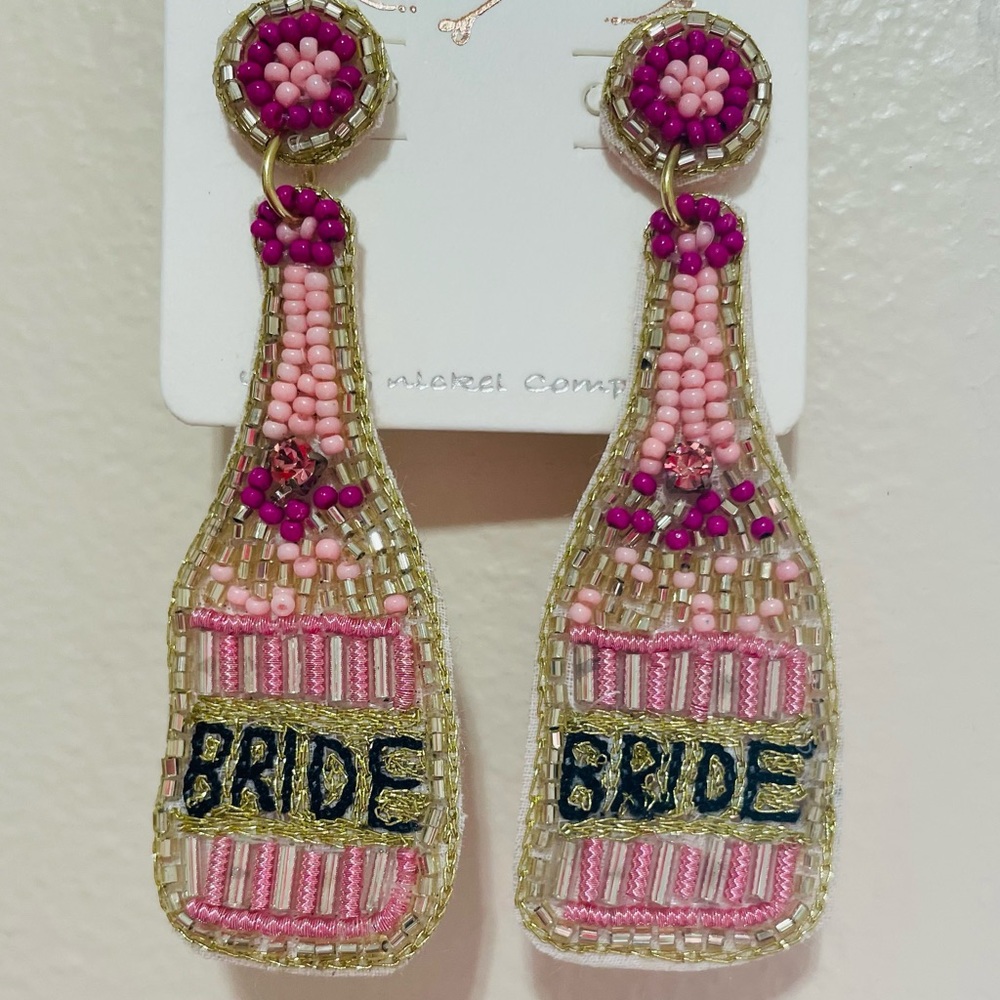 ❤️JUST IN! Bride Beaded Bottle Earrings